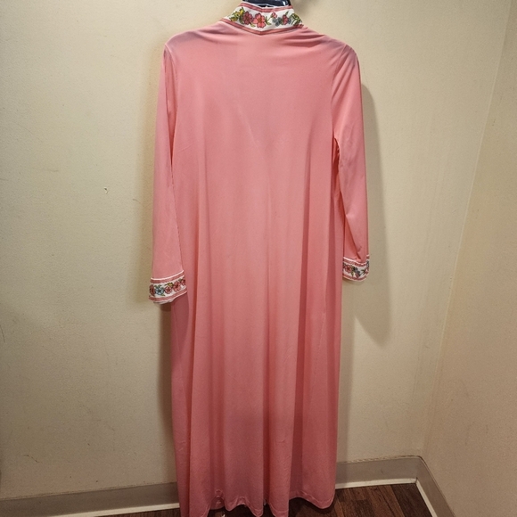 Gossard Artemis Vintage Pink 100% Nylon Long Sleeves Night Gown Sleepwear size M - Picture 3 of 14